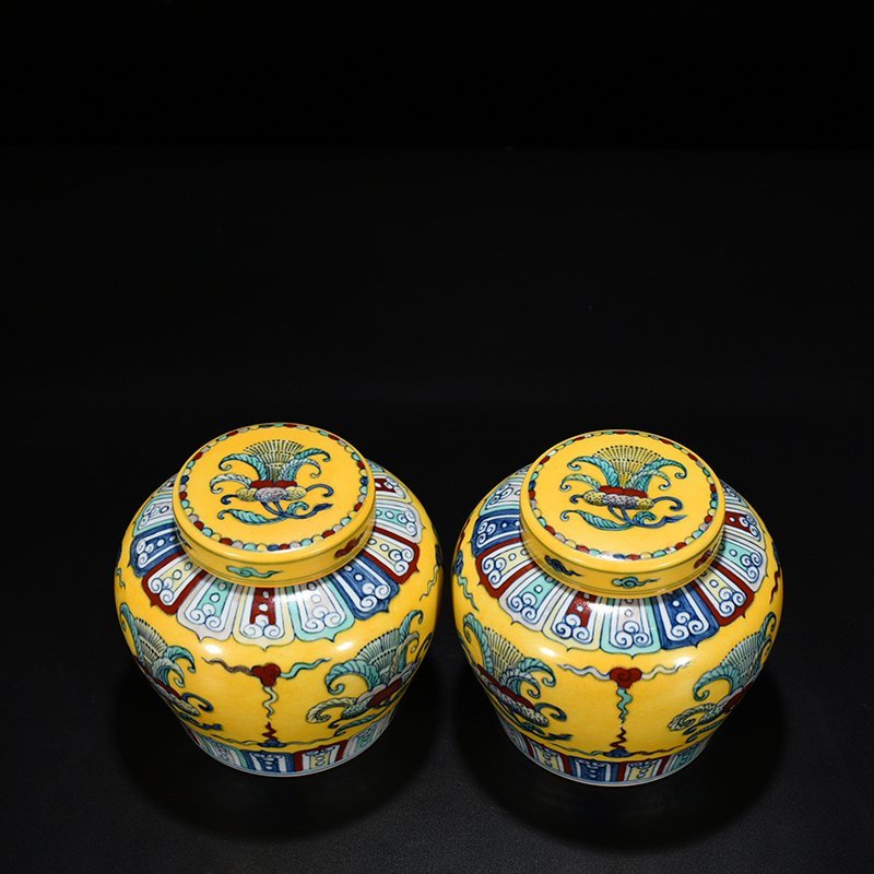 Ming Dynasty Chenghua Doucai Jiaoyang Glaze Tianzi jar with folded branches
