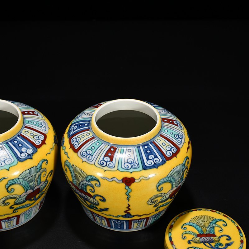 Ming Dynasty Chenghua Doucai Jiaoyang Glaze Tianzi jar with folded branches