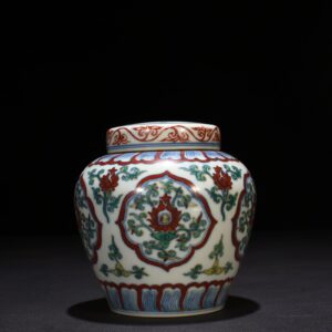 Ming Dynasty Chenghua Dou Cai Baoxiang Pattern Covered Jar