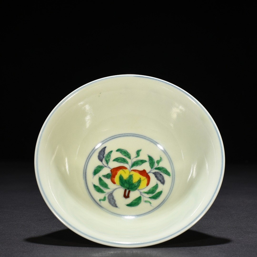 Ming Dynasty Chenghua doucai tall bowl with folded branches flowers and fruits
