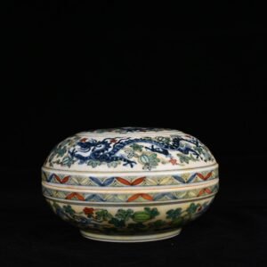 Ming Dynasty Chenghua Colorful Melon Fruit Chilong Fruit Box