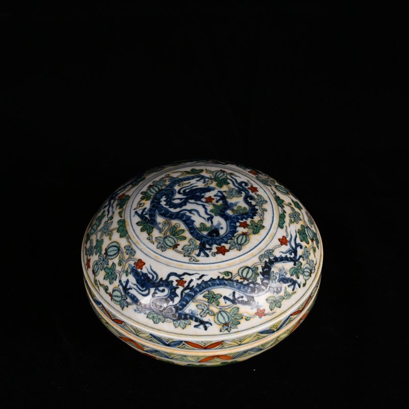 Ming Dynasty Chenghua Colorful Melon Fruit Chilong Fruit Box
