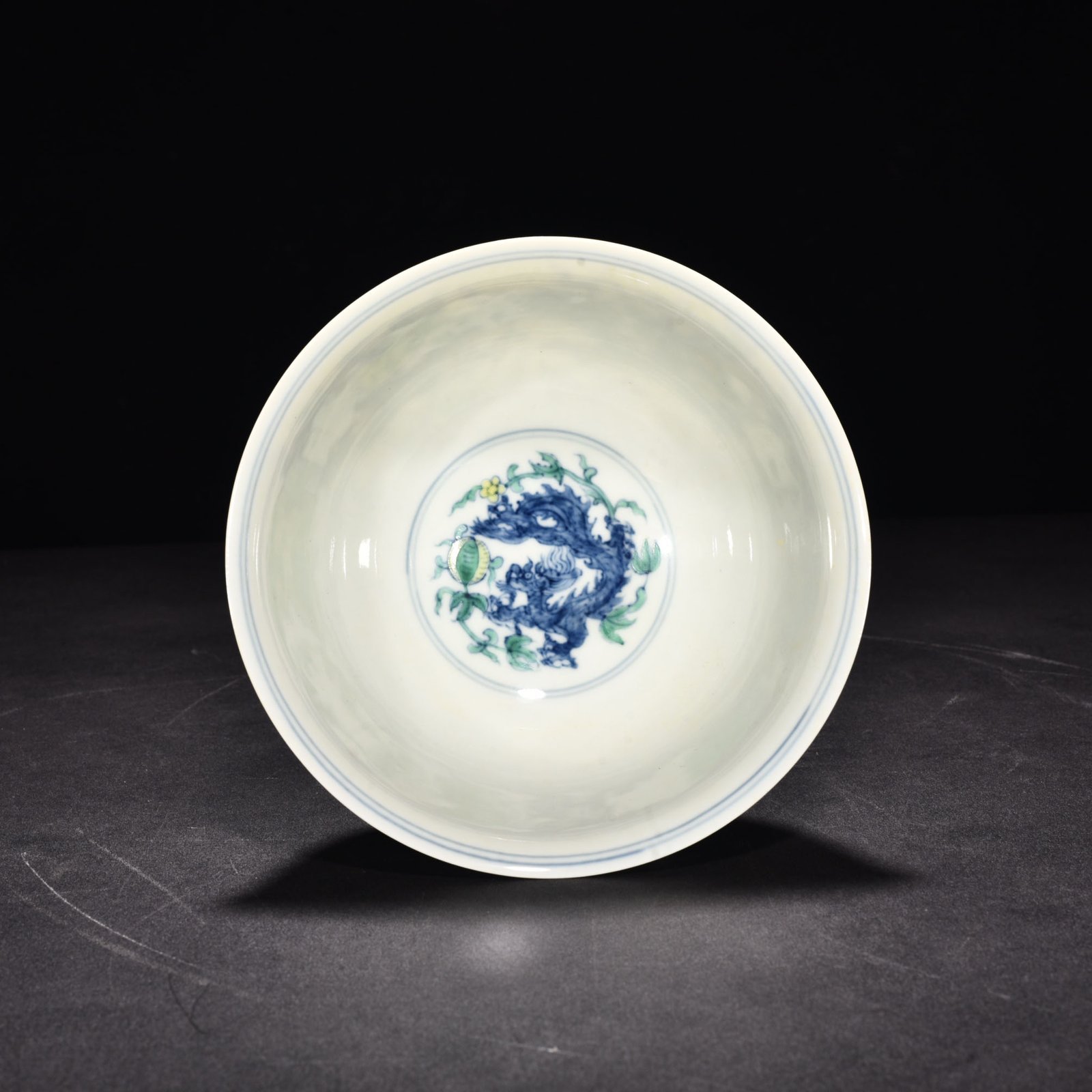 Ming Dynasty Chenghua palace bowl with melon fruit and dragon