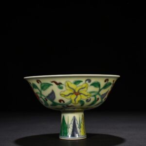 Ming Dynasty Chenghua tall bowl with okra