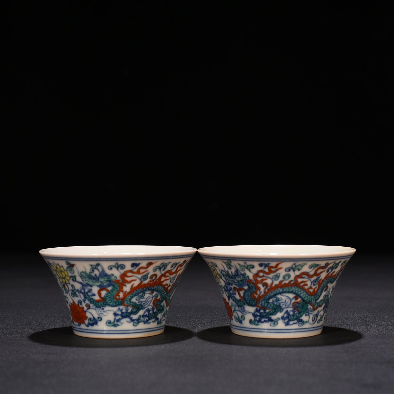 Ming Dynasty Chenghua Horseshoe Cup with entangled branches and dragon