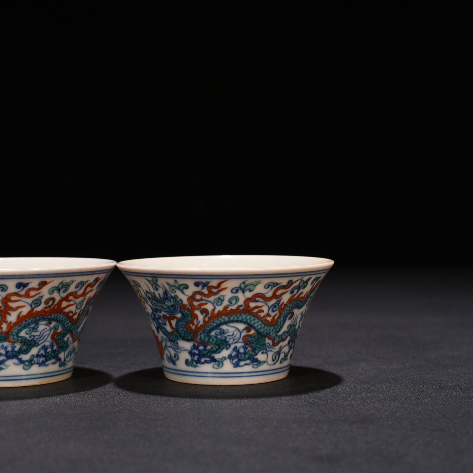 Ming Dynasty Chenghua Horseshoe Cup with entangled branches and dragon