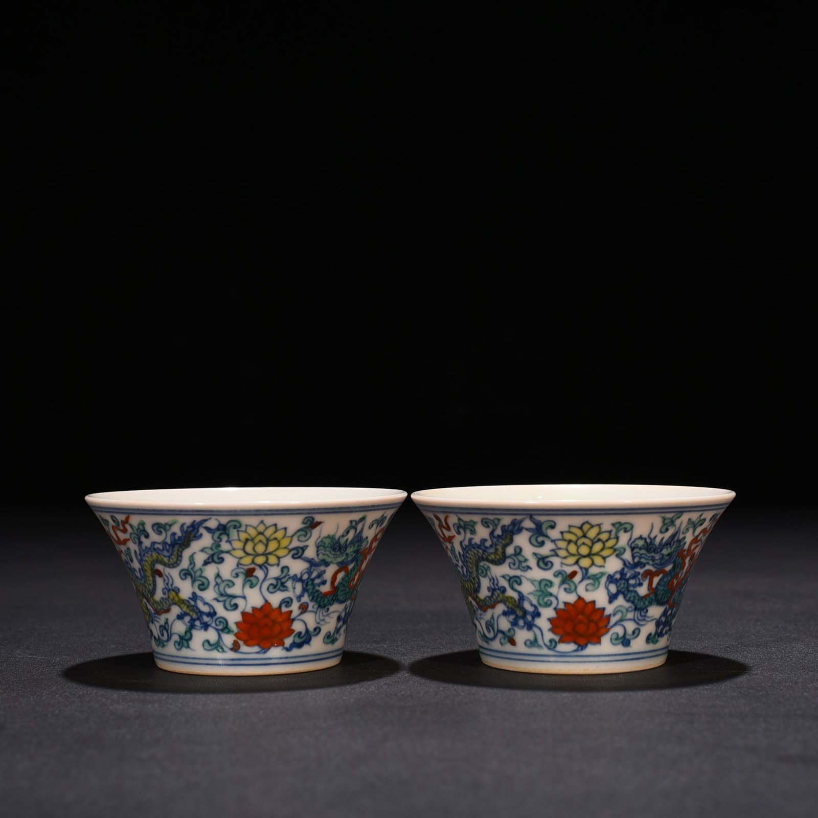 Ming Dynasty Chenghua Horseshoe Cup with entangled branches and dragon