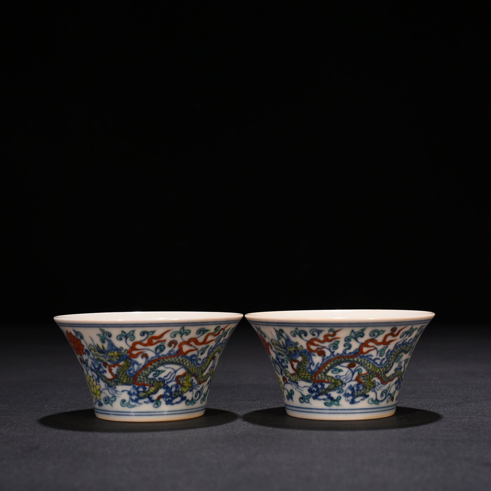 Ming Dynasty Chenghua Horseshoe Cup with entangled branches and dragon