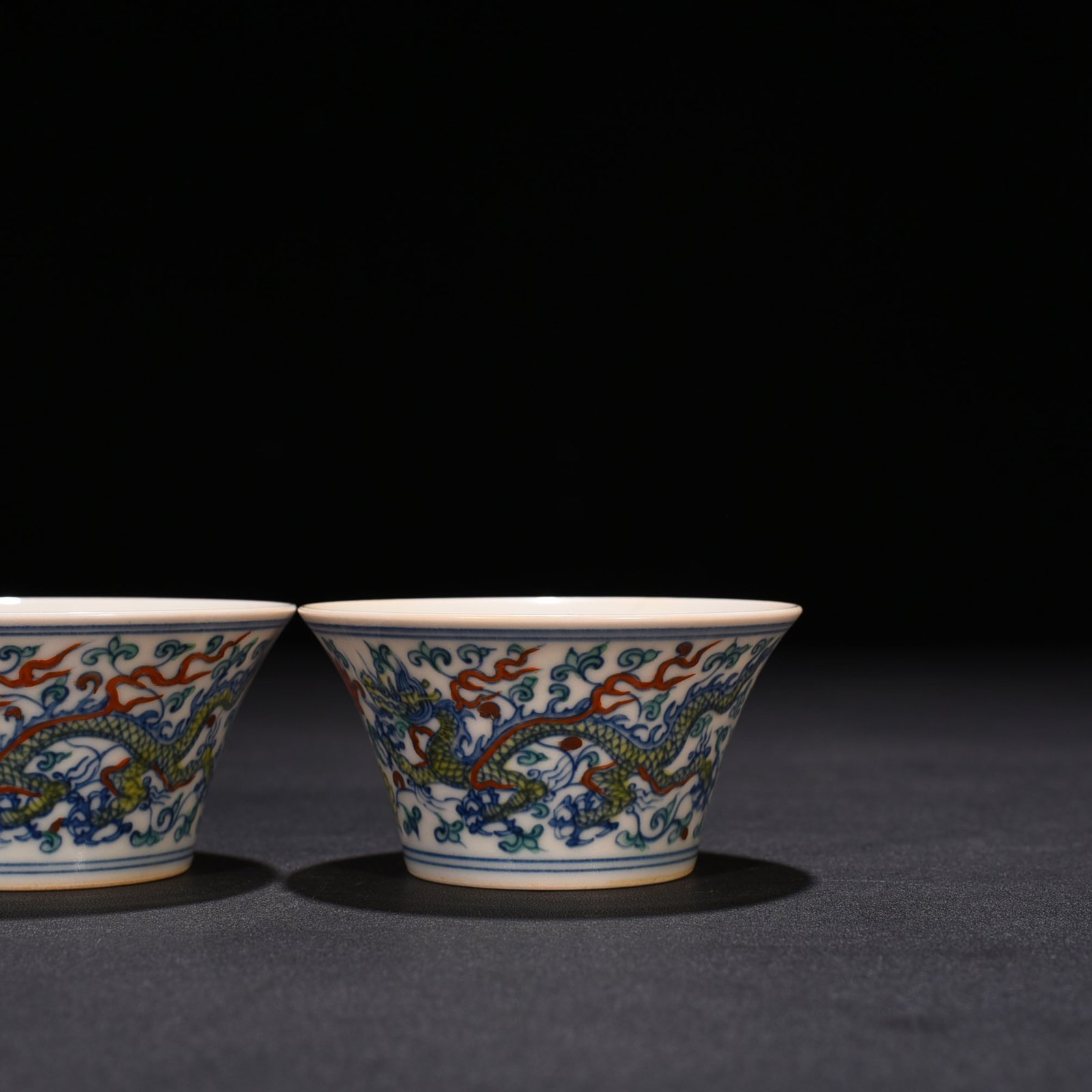 Ming Dynasty Chenghua Horseshoe Cup with entangled branches and dragon