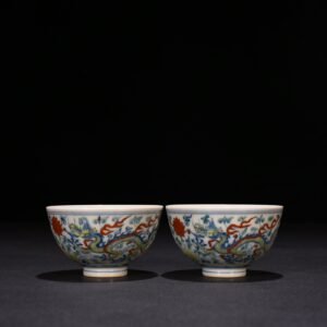 Ming Dynasty Chenghua chicken heart cup with wrapped branches and dragon