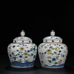 Ming Dynasty Chenghua flower sky-shaped jar lid jar