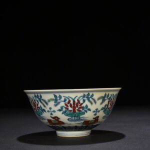 Ming Dynasty Chenghua Dou Colorful Lotus Pond Palace Bowl with Mandarin Duck