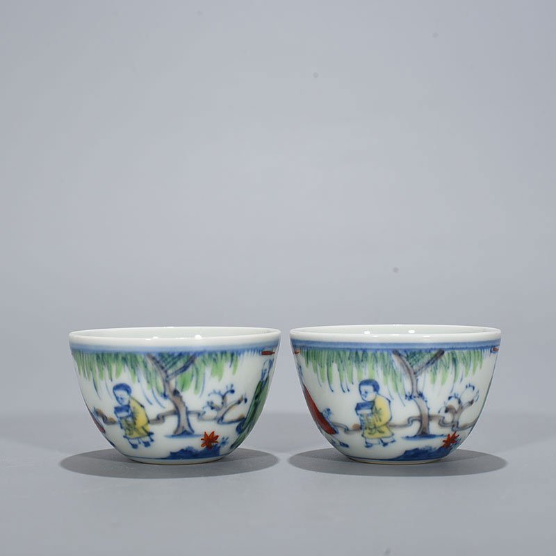 Ming Dynasty Chenghua Gaoshi figure cup