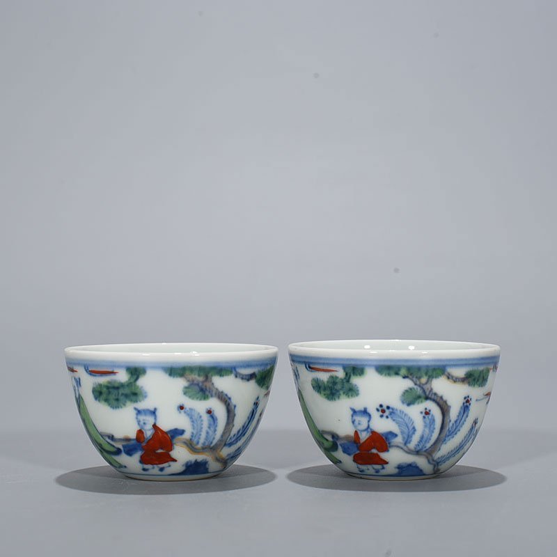 Ming Dynasty Chenghua Gaoshi figure cup