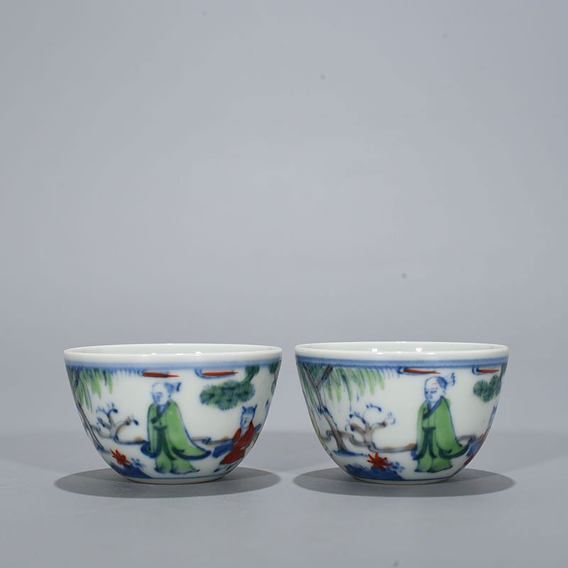 Ming Dynasty Chenghua Gaoshi figure cup