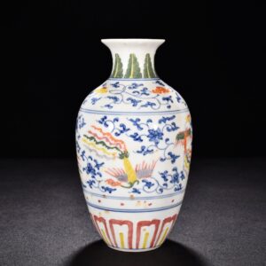 Ming Dynasty Chenghua enamel vase with flowers and phoenix