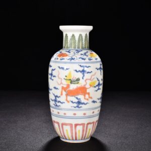 Ming Dynasty Chenghua enamel vase with unicorn