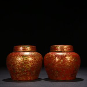 Ming Dynasty Chenghua porcelain body large lacquer mother-of-pearl bronze colorful Tianzi jar