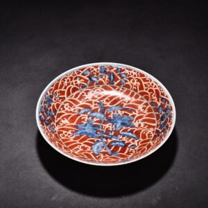 Ming Dynasty Chenghua alum red blue and white flower plate
