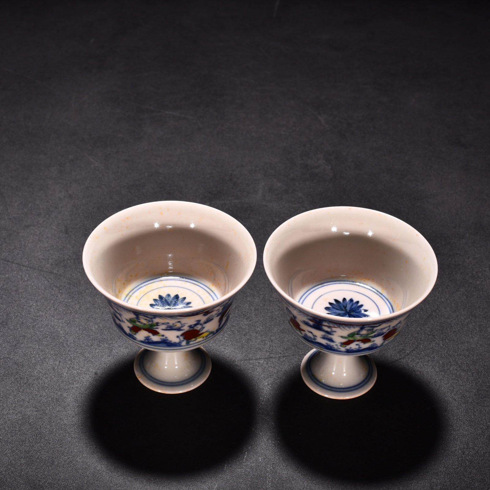 Ming Dynasty Chenghua Red Titus Doucai Colorful Purple Infant Play Goblet