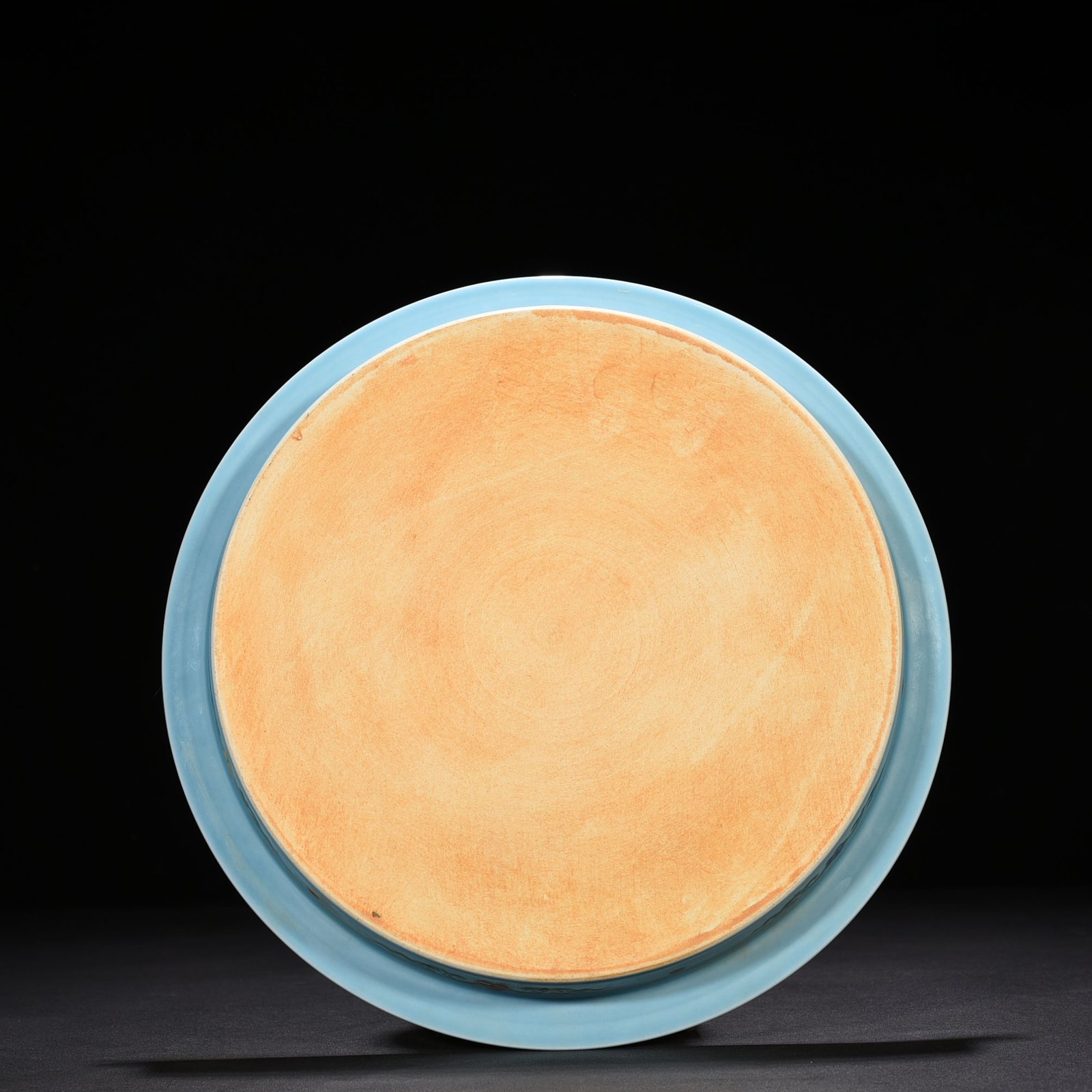 Ming Dynasty Chenghua blue glaze gold Sanskrit tea tray