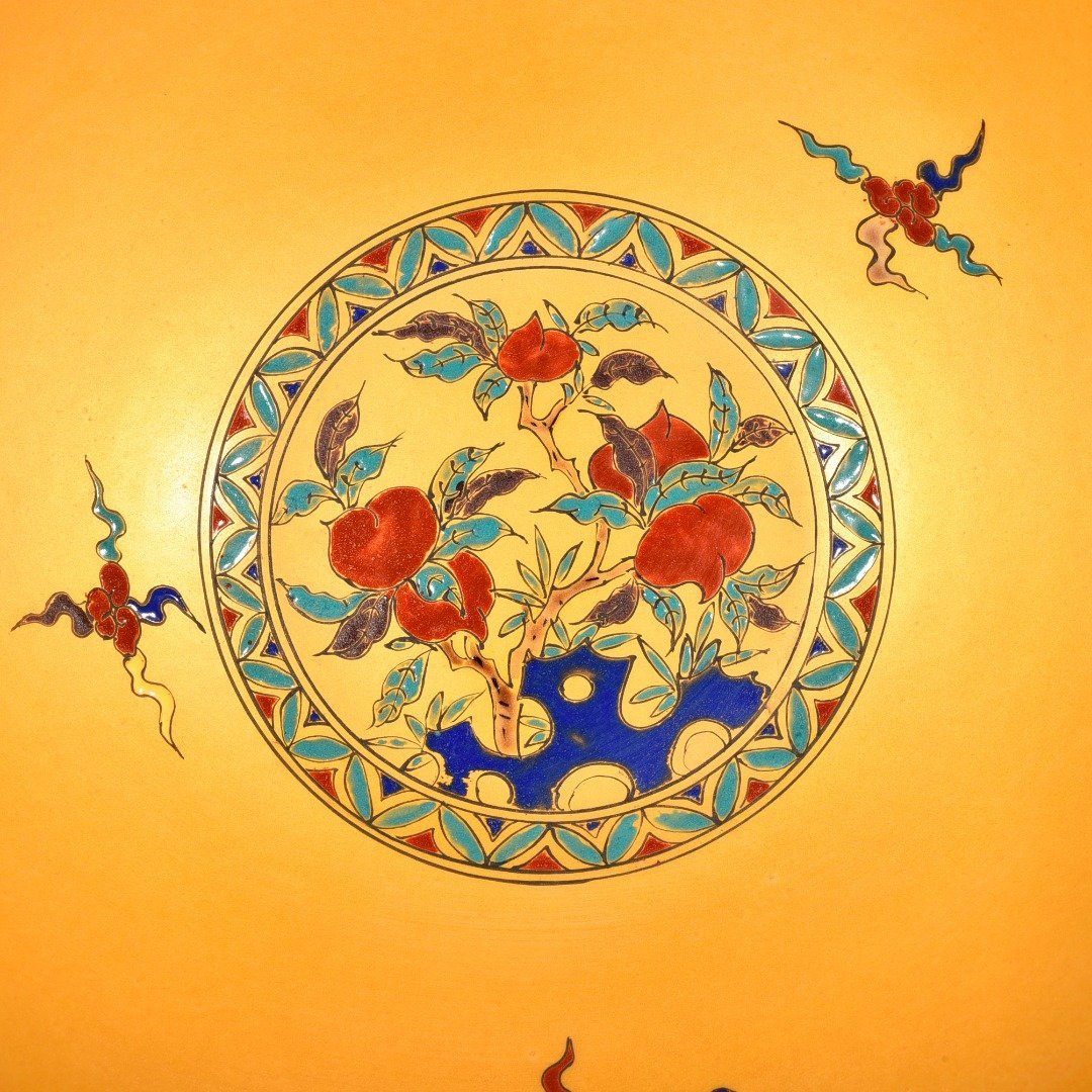 Ming Dynasty Chenghua Jindi colorful Xiao He chasing Han Xin under the moon bowl