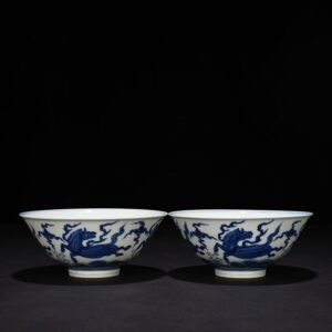 Ming Dynasty Chenghua blue and white Pegasus palace bowl