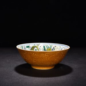 Ming Dynasty Chenghua Yellow Dou Colorful Thin Bowl