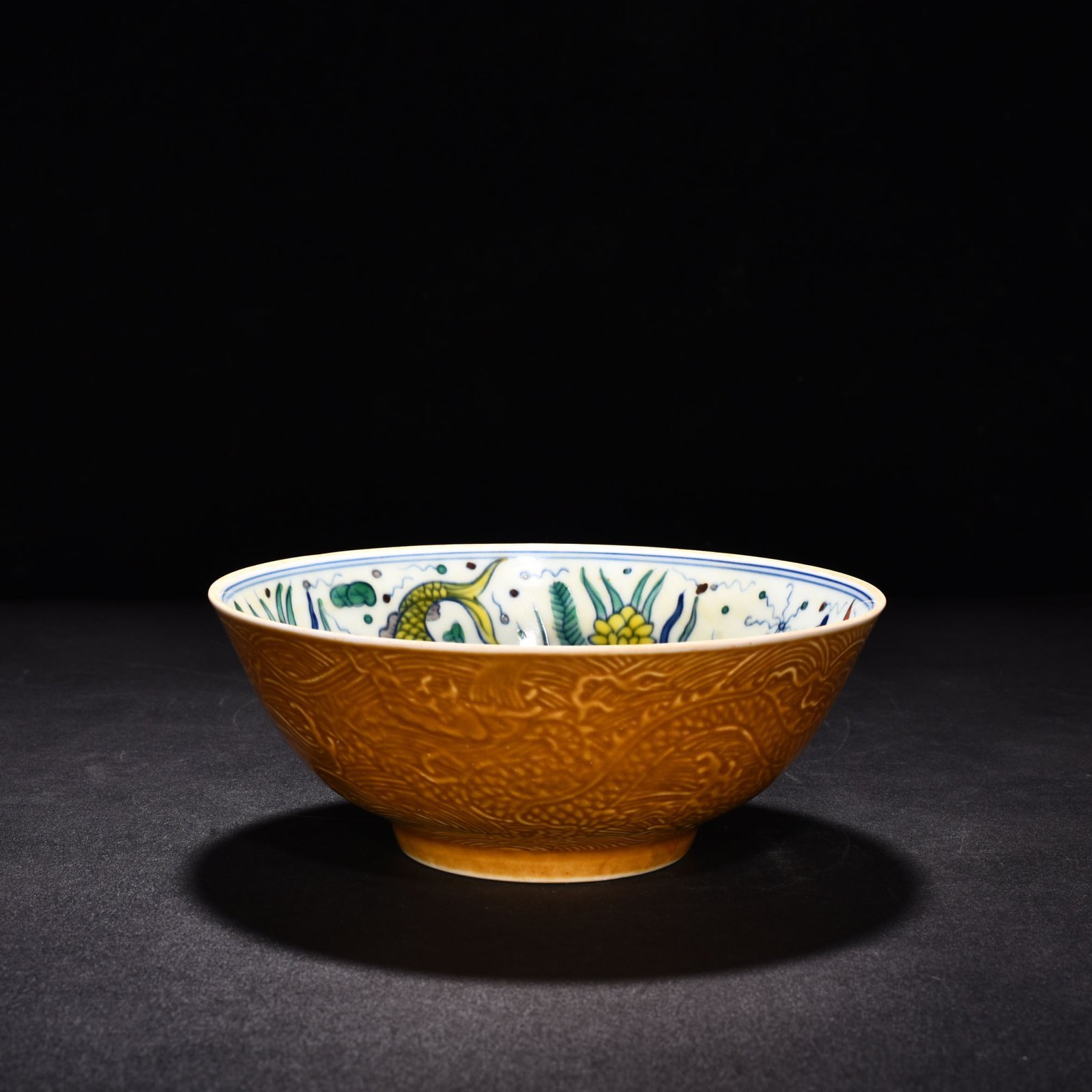 Ming Dynasty Chenghua Yellow Dou Colorful Thin Bowl