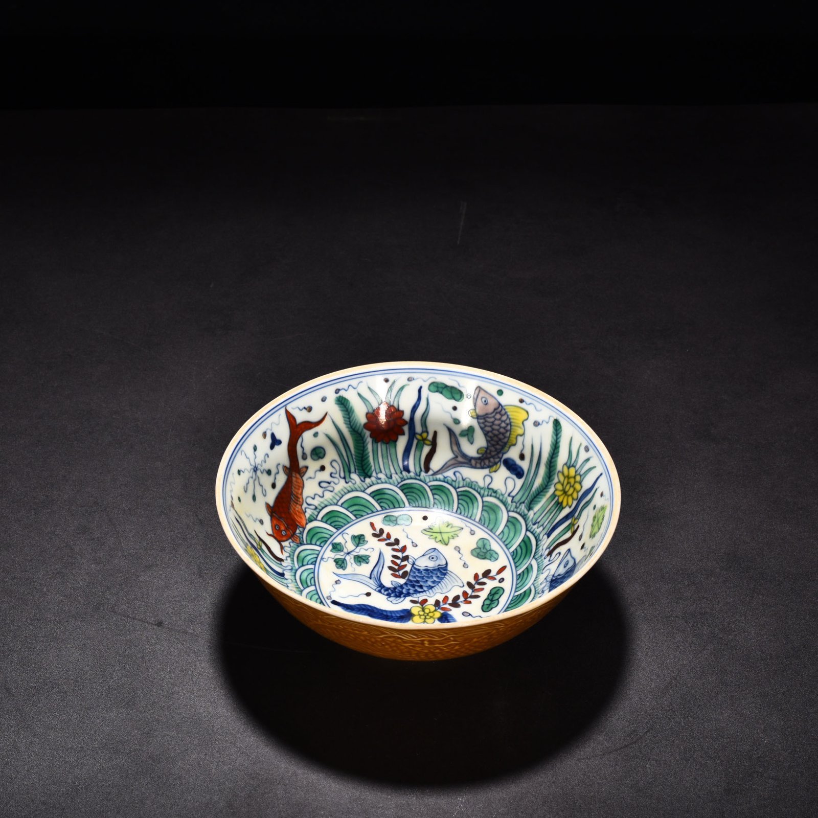 Ming Dynasty Chenghua Yellow Dou Colorful Thin Bowl