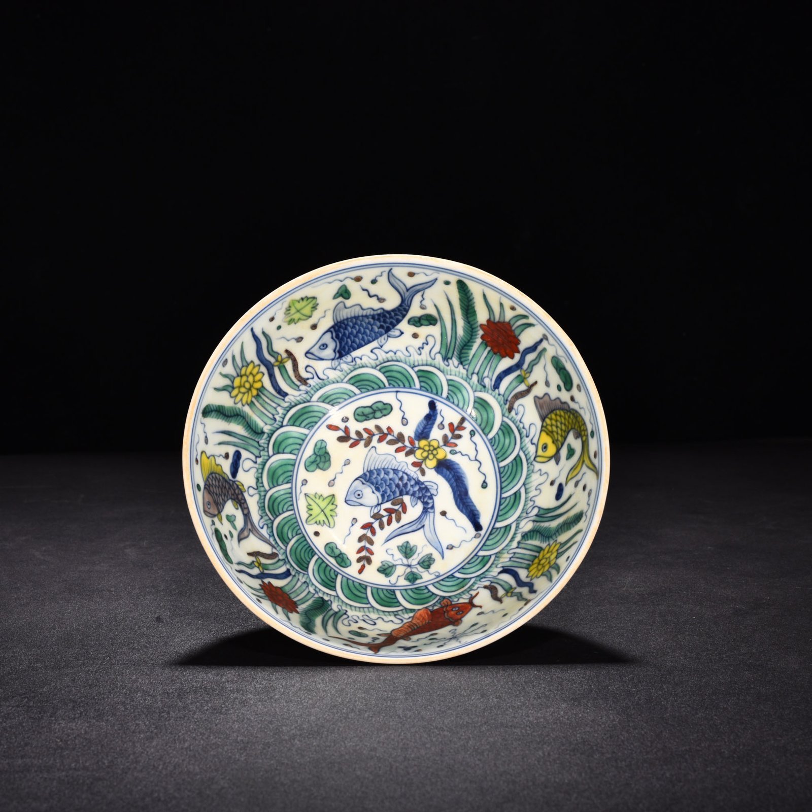 Ming Dynasty Chenghua Yellow Dou Colorful Thin Bowl