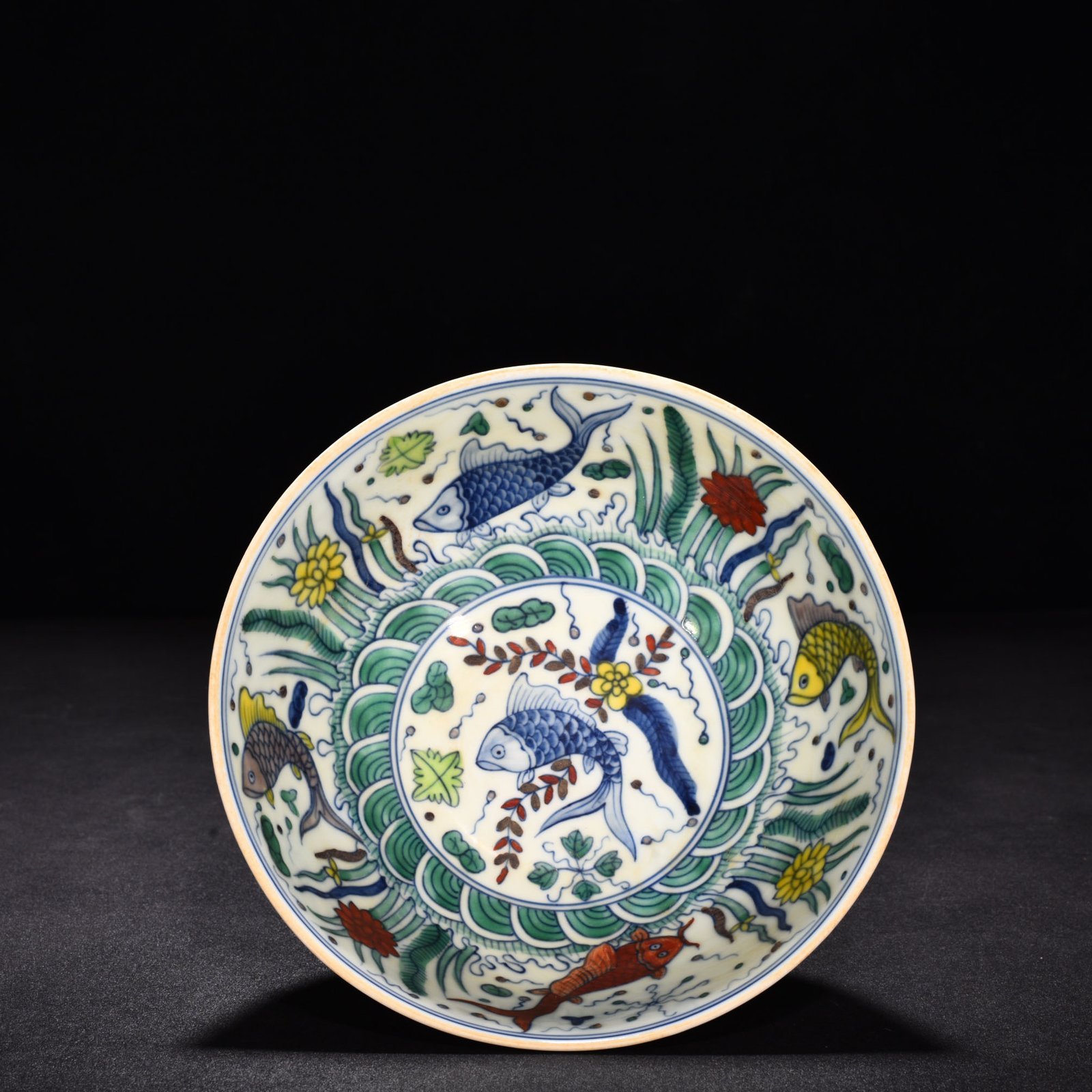 Ming Dynasty Chenghua Yellow Dou Colorful Thin Bowl