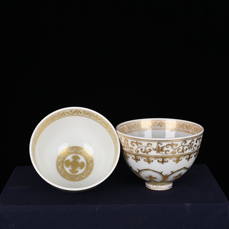 Ming Dynasty Yongle gold-painted chicken heart bowl with floral