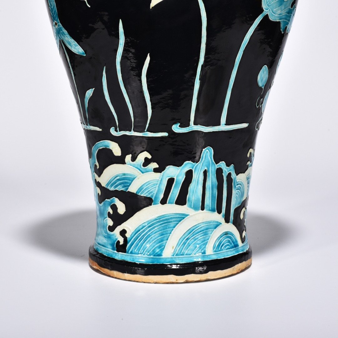 Ming Dynasty Yongle enamel plum vase with lotus and florals
