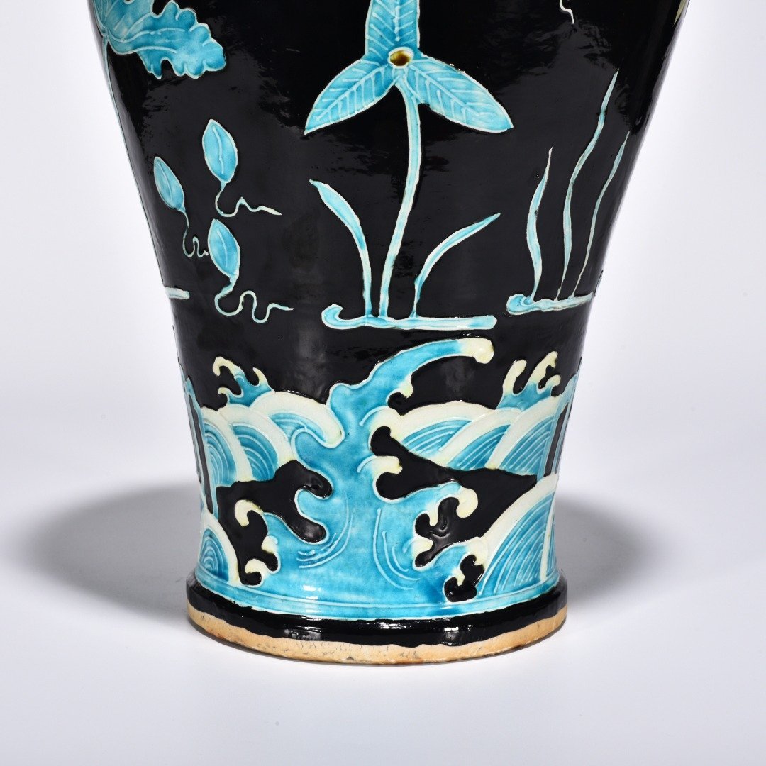 Ming Dynasty Yongle enamel plum vase with lotus and florals
