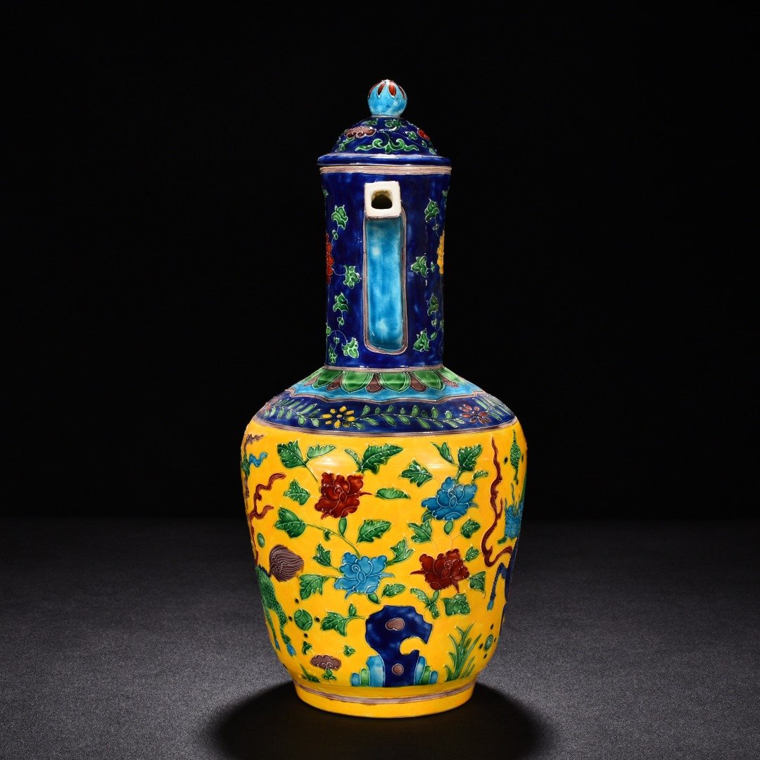 Ming Dynasty Yongle enamel ware with unicorn