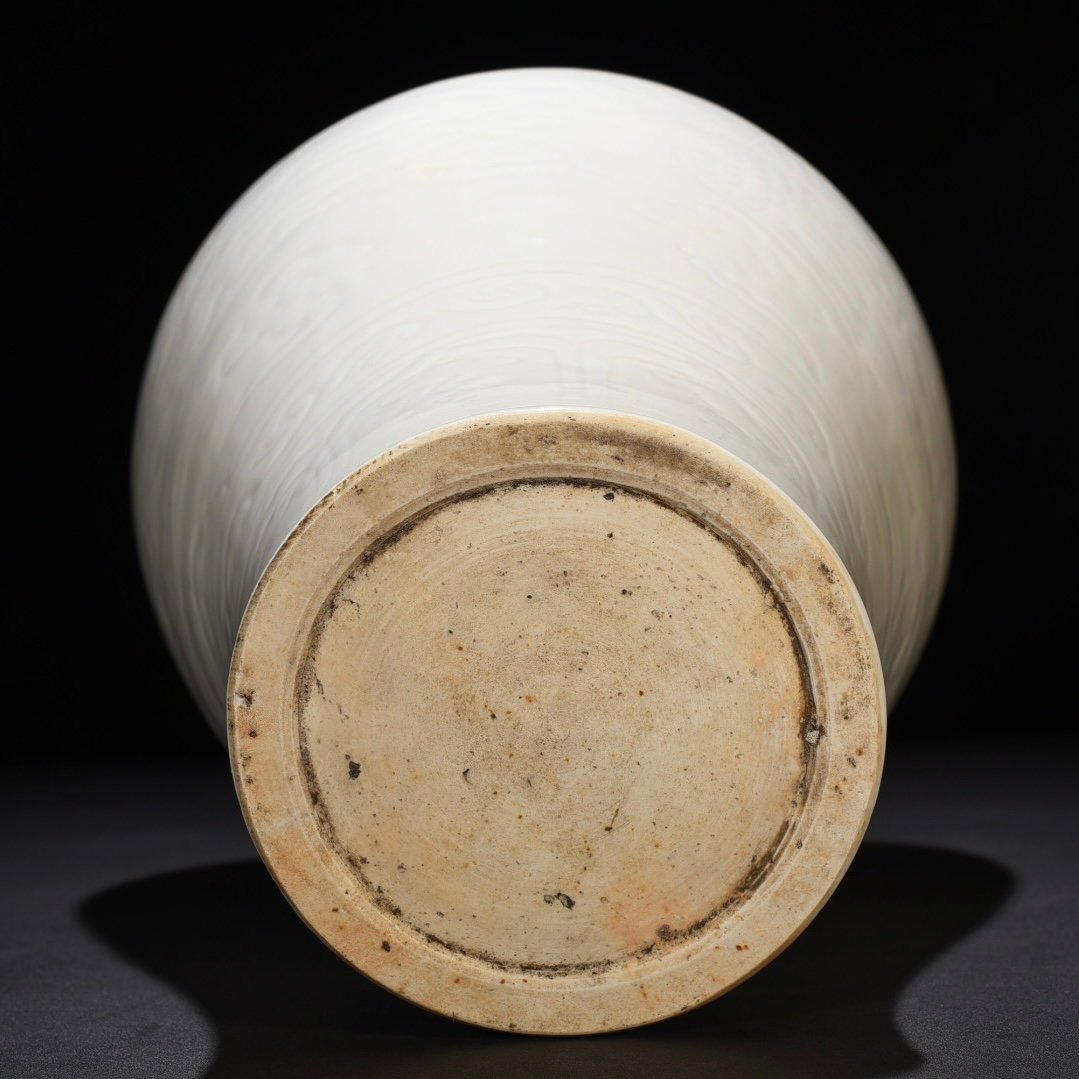 Ming Dynasty Yongle sweet white glaze plum vase with engraved phoenix