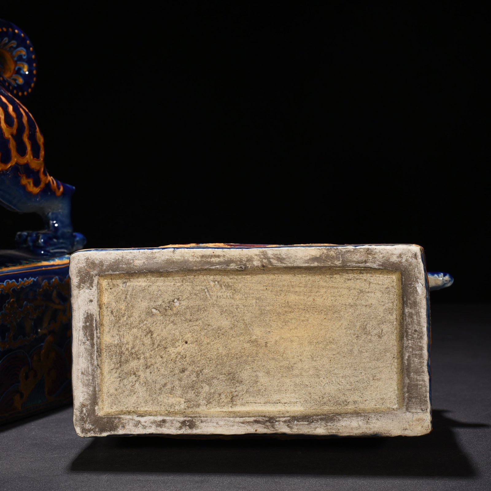 Ming Dynasty Yongle Festival blue glazed limestone auspicious animal statue