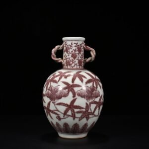 Ming Dynasty Yongle underglaze red amphora with tangled branches
