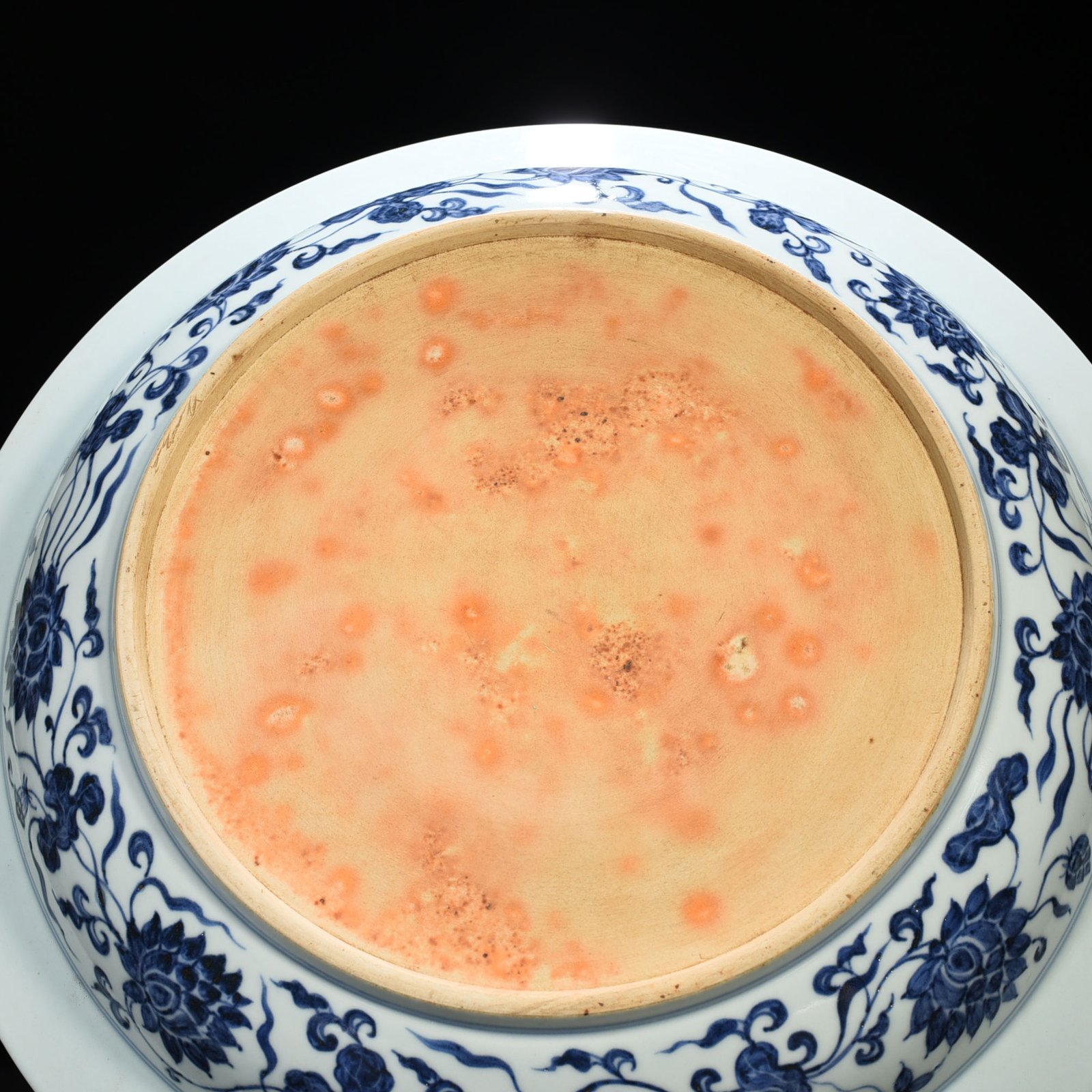 Ming Dynasty Yongle blue and white lychee flower folded edge plate