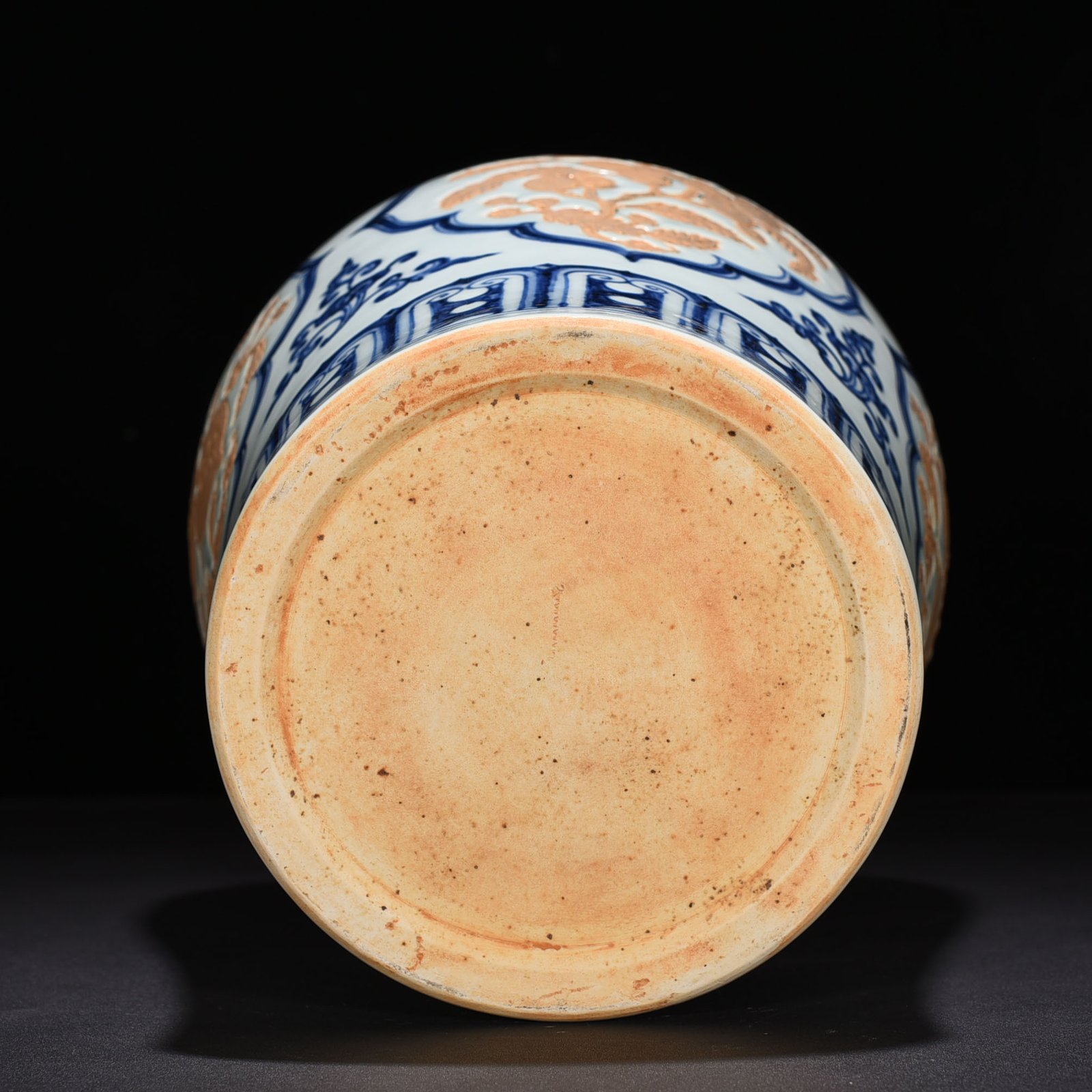 Ming Dynasty Yongle blue and white carved plum vase with folded branches