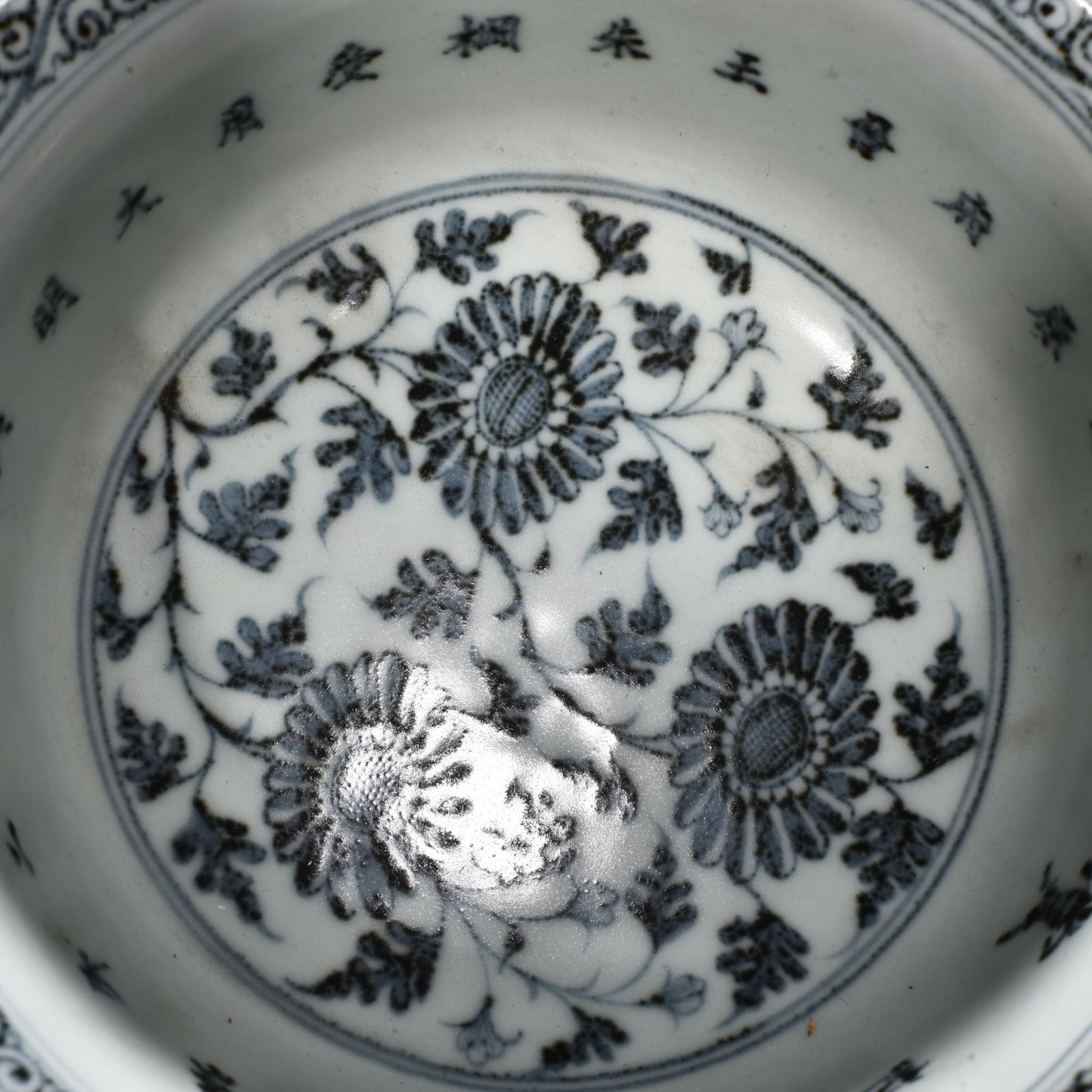 Ming Dynasty Hongwu blue and white flower bowl