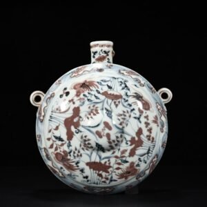 Ming Dynasty Hongwu blue and white underglaze red lotus pond wall pot