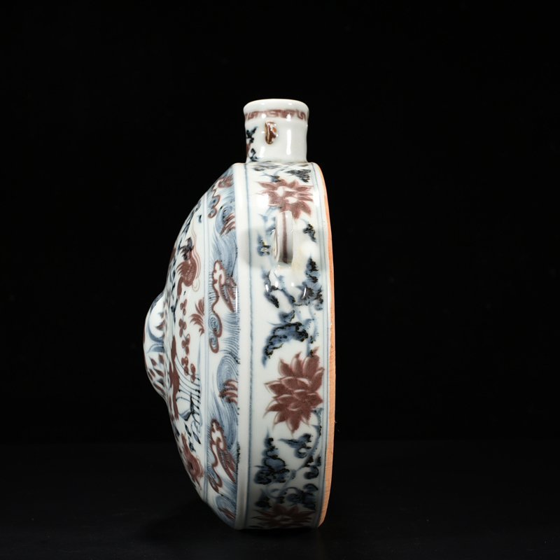 Ming Dynasty Hongwu blue and white underglaze red lotus pond wall pot