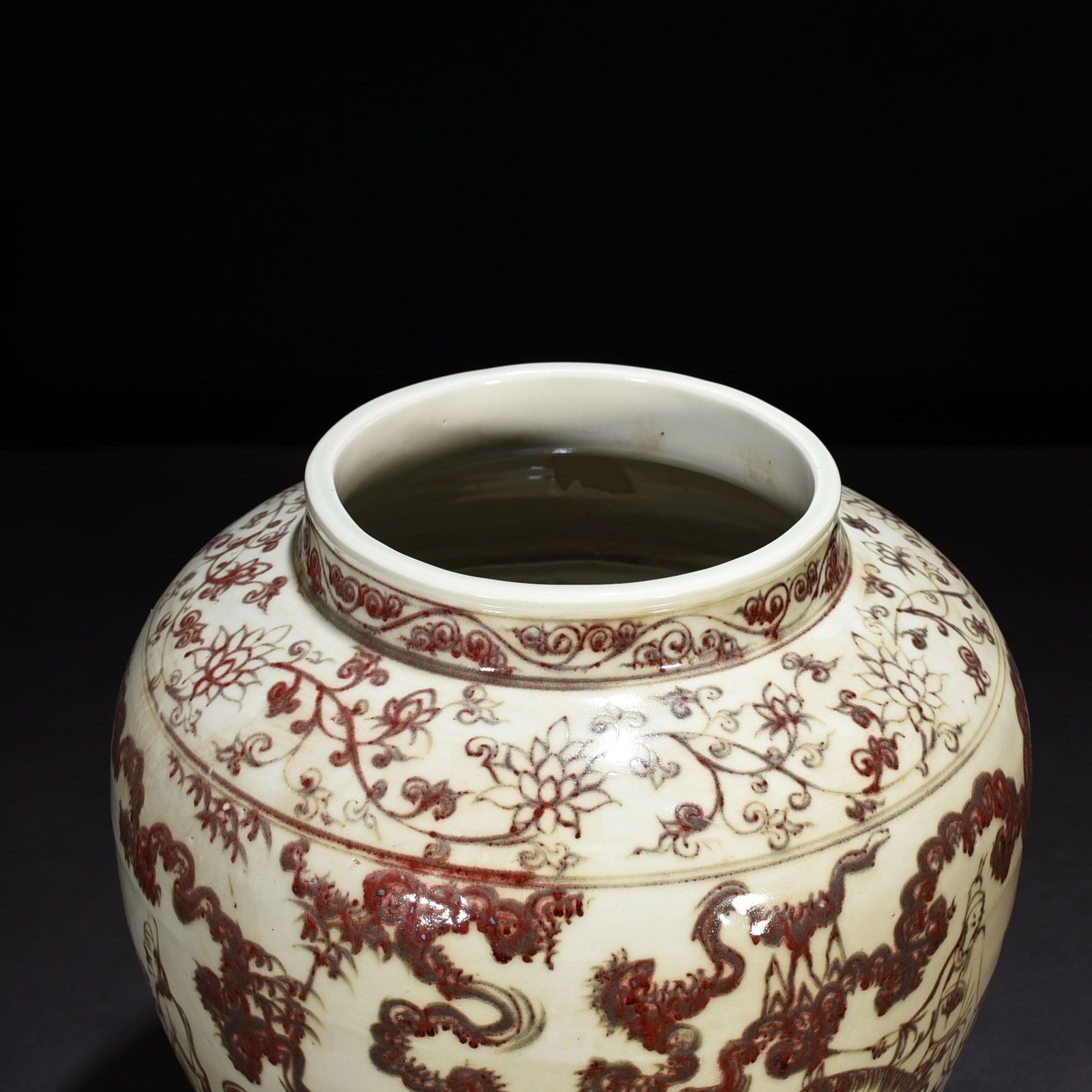 Ming Dynasty Underglaze Red Single Riding Savior Character Story Jar