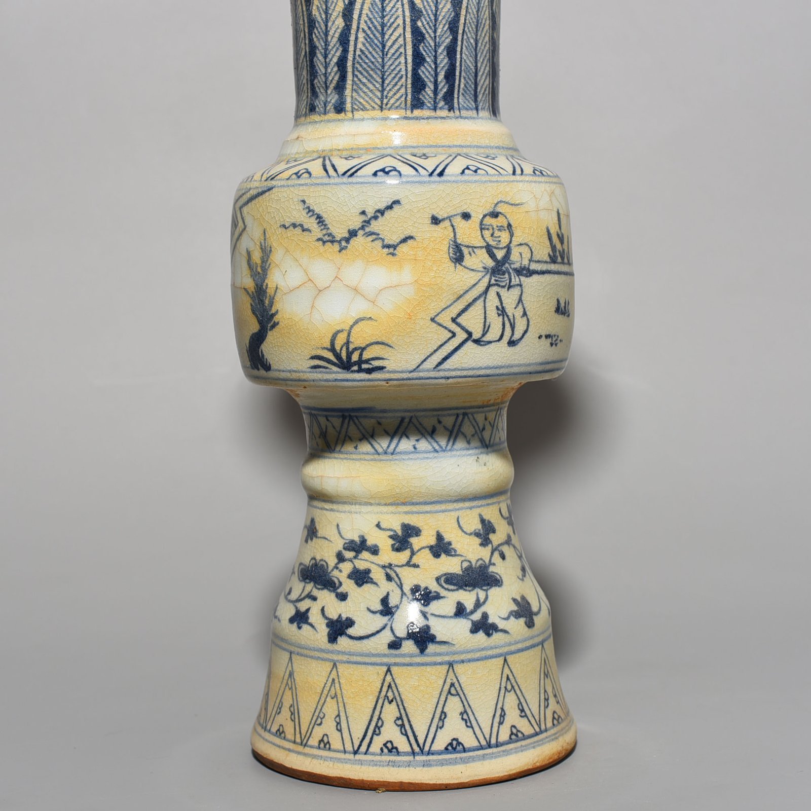 Ming Dynasty blue and white baby play flower cup