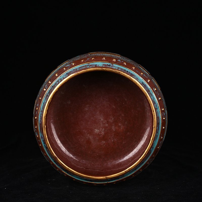 Qing Dynasty Qianlong Bronze Glaze Carved Bagua Brush