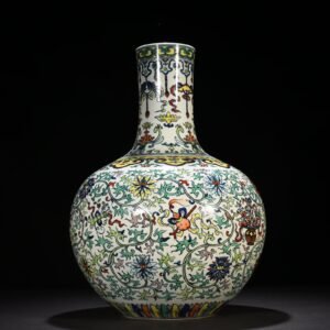 Qing Dynasty Qianlong doucai celestial vase with branches and dark eight immortals