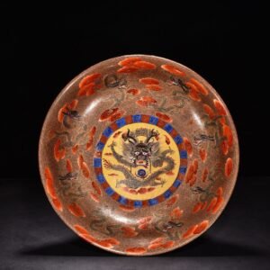 Qing Dynasty Qianlong enamel engraved gold nine-five-year-old Longevity plate