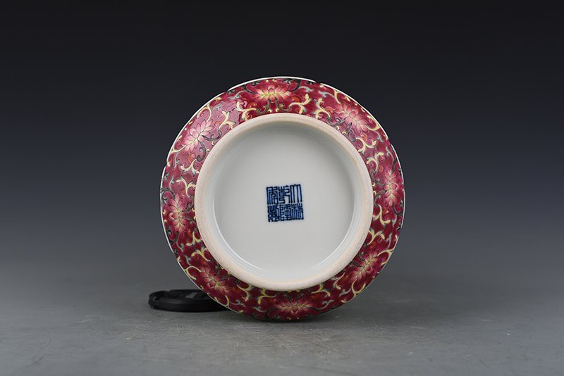Qing Dynasty Qianlong enamel four seasons flower verse amphora